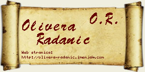 Olivera Radanić vizit kartica